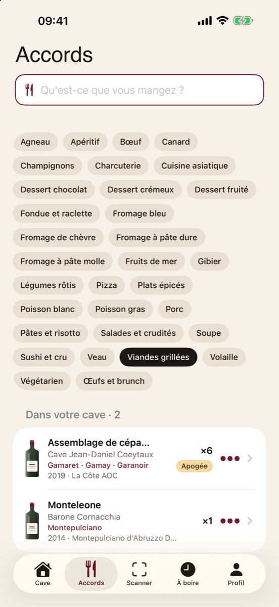 Les accords mets-vins